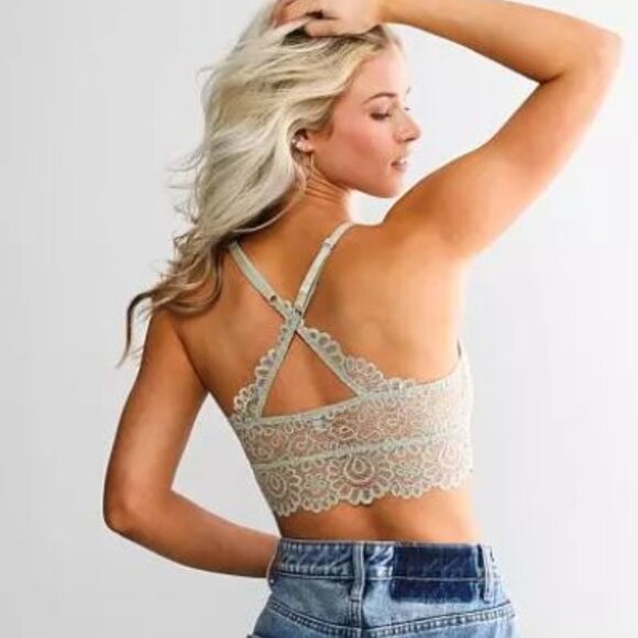 BKE Floral Lace Full Coverage Bralette Large - Picture 2 of 6